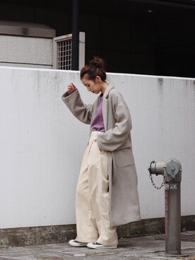 福本 茉以さん（レディース・160cm）の冬コーディネート