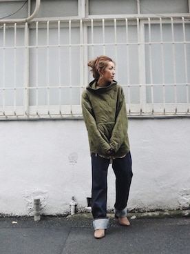 福本 茉以さん（レディース・160cm）の冬コーディネート