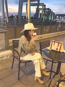 福本 茉以さん（レディース・160cm）の冬コーディネート