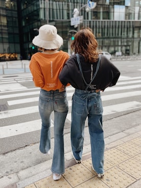 福本 茉以さん（レディース・160cm）の冬コーディネート