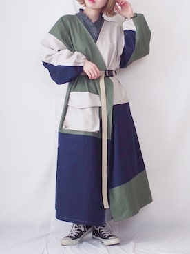 「Handmade（ハンドメイド）のアイテム（ジャケット/アウター）」を使った、tomomiさん（レディース・151cm）の春コーディネート