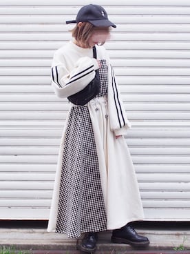 「スウェットワンピース」｜「アイテム（ローファー）」を使った、tomomiさん（レディース・151cm）の春コーディネート