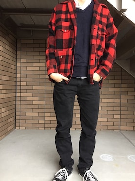 「FILSON（フィルソン）のアイテム（その他アウター）」を使った、Akira0127さん（メンズ・174cm）の冬コーディネート