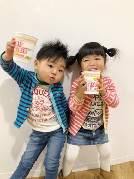 「アイテム（スカート）」を使った、hanetoraさん（キッズ・100cm）の冬コーディネート