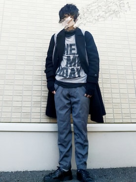 「cheap monday」｜「アイテム（ジャケット/アウター）」を使った、もじゃおさん（メンズ・179cm）の冬コーディネート