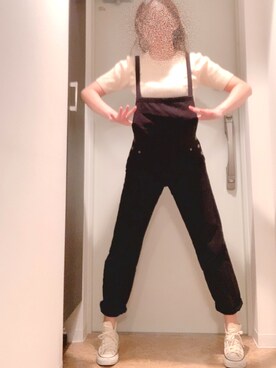 「OZOC（オゾック）のアイテム（オールインワン・サロペット）」を使った、pomiさん（レディース・158cm）の春コーディネート