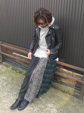 「OZOC（オゾック）のアイテム（タンクトップ）」を使った、MaKiさん（レディース・160cm）の秋コーディネート