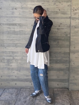 「coca（coca）（コカ）のアイテム（チュニック）」を使った、MaKiさん（レディース・160cm）の春コーディネート