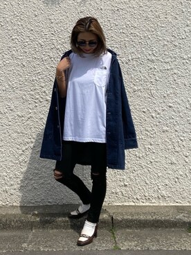 「ノースフェイス」｜MaKiさん（レディース・160cm）の春コーディネート
