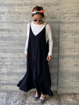「coca（coca）（コカ）のアイテム（チュニック）」を使った、MaKiさん（レディース・160cm）の春コーディネート