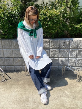 「coca（coca）（コカ）のアイテム（シャツワンピース）」を使った、MaKiさん（レディース・160cm）の春コーディネート