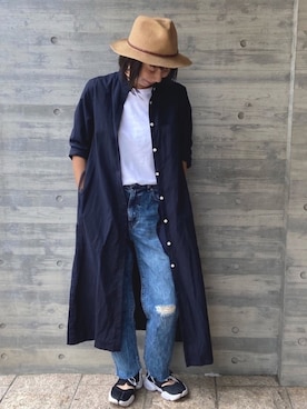 「JOURNAL STANDARD relume（ジャーナルスタンダード　レリューム）のアイテム（シャツワンピース）」を使った、MaKiさん（レディース・160cm）の夏コーディネート