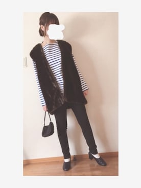 「秋のブラウンスタイル」｜「アイテム（その他アウター）」を使った、塩ぱんさん（レディース・163cm）の秋コーディネート