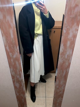 「JEANASIS（ジーナシス）のアイテム（チェスターコート）」を使った、あしょしゃん。さん（レディース・155cm）の冬コーディネート