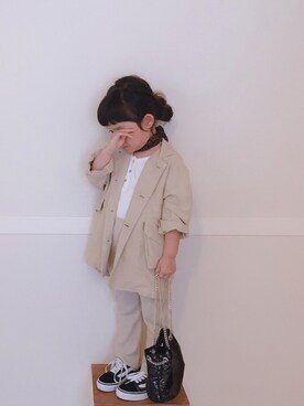 「SLY（スライ）のアイテム」を使った、YuAさん（キッズ・100cm）の秋コーディネート