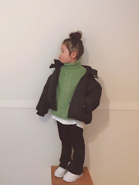 「RADCHAP（ラッドチャップ）のアイテム（ブルゾン）」を使った、YuAさん（キッズ・100cm）の冬コーディネート