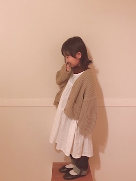 「きりっぱなしボブ」｜YuAさん（キッズ・100cm）の冬コーディネート
