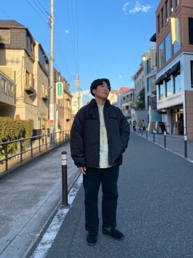 「MANASTASH（マナスタッシュ）のアイテム（ニット/セーター）」を使った、abe太さん（メンズ・169cm）の冬コーディネート