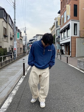 「MANASTASH（マナスタッシュ）のアイテム（スウェット）」を使った、abe太さん（メンズ・169cm）の冬コーディネート