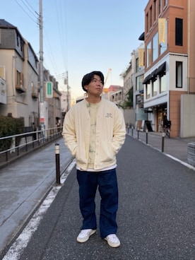 「MANASTASH（マナスタッシュ）のアイテム（ニット/セーター）」を使った、abe太さん（メンズ・169cm）の冬コーディネート