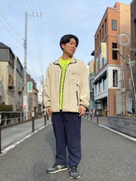 「MANASTASH（マナスタッシュ）のアイテム（ブルゾン）」を使った、abe太さん（メンズ・169cm）の冬コーディネート