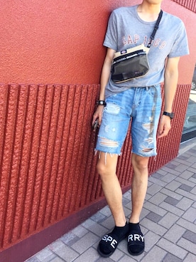 「Sperry   （スペリー）のアイテム（サンダル）」を使った、tomoさん（メンズ・180cm）の秋コーディネート