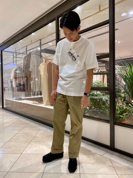 「Scye（サイ）のアイテム（Tシャツ/カットソー）」を使った、カネミツさん（メンズ・181cm）の秋コーディネート