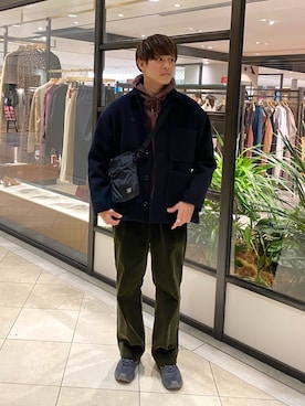 「URBAN RESEARCH（アーバンリサーチ）のアイテム（カバーオール）」を使った、カネミツさん（メンズ・181cm）の冬コーディネート