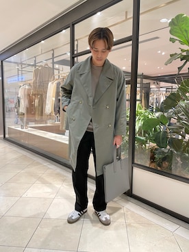 「URBAN RESEARCH（アーバンリサーチ）のアイテム（ステンカラーコート）」を使った、カネミツさん（メンズ・181cm）の春コーディネート