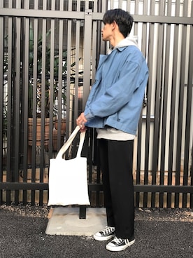 「UNUSED（アンユーズド）のアイテム（ライダースジャケット）」を使った、kantaさん（メンズ・172cm）の秋コーディネート