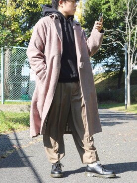 「shiki tokyo（シキトウキョウ）のアイテム（トレンチコート）」を使った、シゲさん（メンズ・170cm）の秋コーディネート