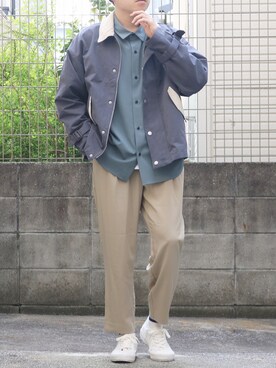 「epnok（エプノック）のアイテム（ブルゾン）」を使った、シゲさん（メンズ・170cm）の春コーディネート