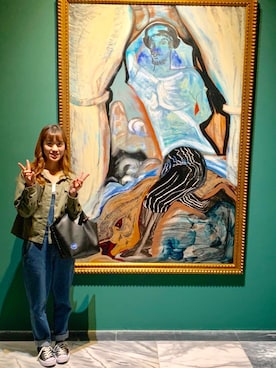 「one after another NICE CLAUP（ワンアフターアナザーナイスクラップ）のアイテム（オールインワン・サロペット）」を使った、あかねさん（レディース・153cm）の秋コーディネート