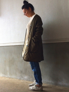 「LE SOUK（ルスーク）のアイテム（パンツ）」を使った、nanaさん（レディース・158cm）の冬コーディネート