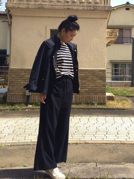 「ジーユーコーデ」｜「アイテム（マウンテンパーカー）」を使った、nanaさん（レディース・158cm）の春コーディネート