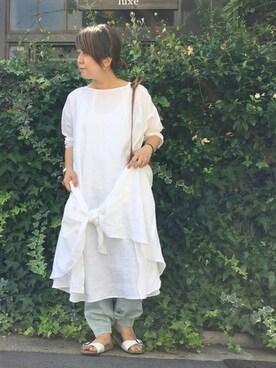 「JOURNAL STANDARD LUXE（ジャーナルスタンダード　ラックス）のアイテム（ワンピース/ドレス）」を使った、journal standard luxe 表参道店スタッフさん（レディース・158cm）の夏コーディネート