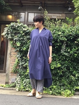 「JOURNAL STANDARD LUXE（ジャーナルスタンダード　ラックス）のアイテム（ワンピース/ドレス）」を使った、journal standard luxe 表参道店スタッフさん（レディース・160cm）の夏コーディネート