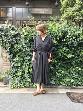 「JOURNAL STANDARD LUXE（ジャーナルスタンダード　ラックス）のアイテム（ワンピース/ドレス）」を使った、journal standard luxe 表参道店スタッフさん（レディース・160cm）の夏コーディネート