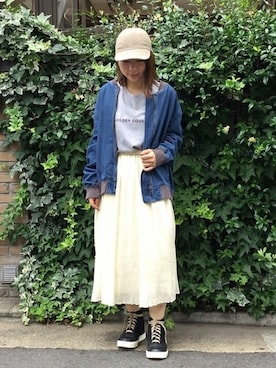 「JOURNAL STANDARD LUXE（ジャーナルスタンダード　ラックス）のアイテム（ジャケット/アウター）」を使った、journal standard luxe 表参道店スタッフさん（レディース・154cm）の夏コーディネート