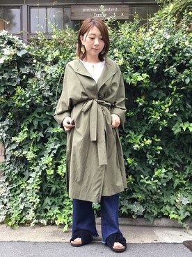 「JOURNAL STANDARD LUXE（ジャーナルスタンダード　ラックス）のアイテム（ノーカラージャケット）」を使った、journal standard luxe 表参道店スタッフさん（レディース・154cm）の夏コーディネート