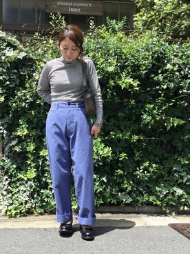 「JOURNAL STANDARD LUXE（ジャーナルスタンダード　ラックス）のアイテム（パンツ）」を使った、journal standard luxe 表参道店スタッフさん（レディース・154cm）の夏コーディネート