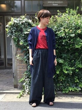 「JOURNAL STANDARD LUXE（ジャーナルスタンダード　ラックス）のアイテム（パンツ）」を使った、journal standard luxe 表参道店スタッフさん（レディース・160cm）の秋コーディネート