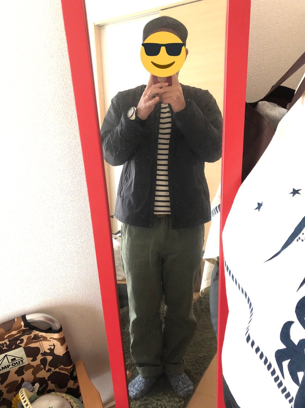 「patagoniaのアイテム（キャップ、グレー系）」を使った、どぅーさんさん（メンズ・167cm）の春コーディネートの1枚目の写真