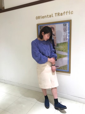 「アイテム（ドレスシューズ、ブルー系）」を使った、イオンモール名取店さん（レディース・160cm）の春コーディネート