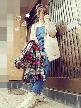 「Antgauge（アントゲージ）のアイテム（サロペット/オーバーオール）」を使った、＊心愛＊ココさん（レディース・160cm）の冬コーディネート