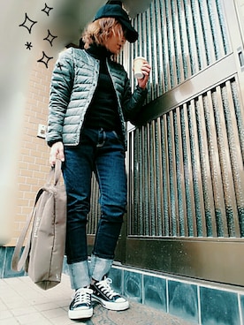 「リボンキャップ」｜「アイテム（バッグ）」を使った、＊心愛＊ココさん（レディース・160cm）の冬コーディネート