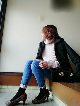 「レオパ柄」｜＊心愛＊ココさん（レディース・160cm）の冬コーディネート