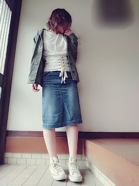 「URBAN RESEARCH（アーバンリサーチ）のアイテム（デニムスカート）」を使った、＊心愛＊ココさん（レディース・160cm）の春コーディネート
