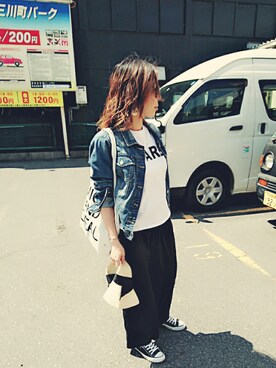 「アイテム（ラッピングキット、レッド系）」を使った、＊心愛＊ココさん（レディース・160cm）の春コーディネート