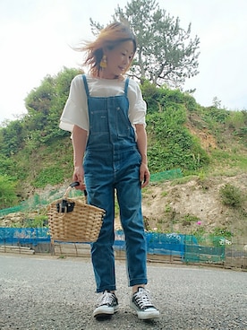 「Antgauge（アントゲージ）のアイテム（オールインワン・サロペット）」を使った、＊心愛＊ココさん（レディース・160cm）の春コーディネート